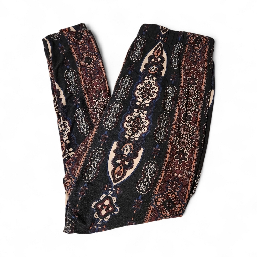 Rue 21 Womens Sz 2X Leggings Bohemian Print High Rise Ankle Stretch